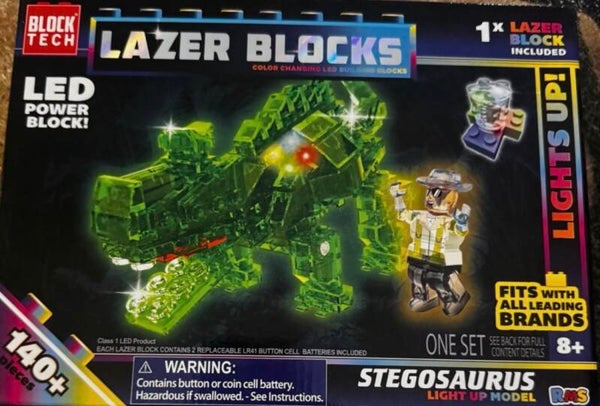 Block Tech Lazer Blocks LED Stegosaurus Set