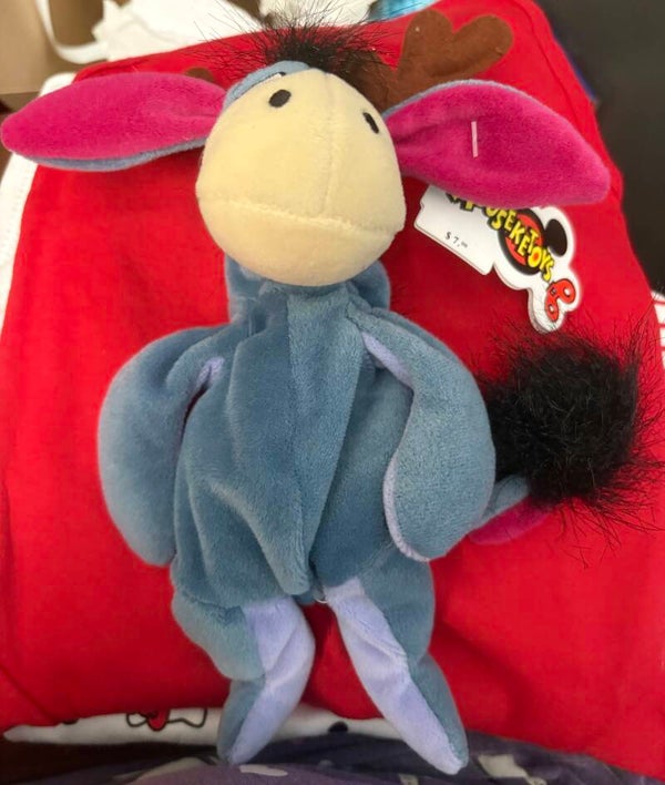 Disney Winnie the Pooh - Reindeer Eeyore bean bag plush toy
