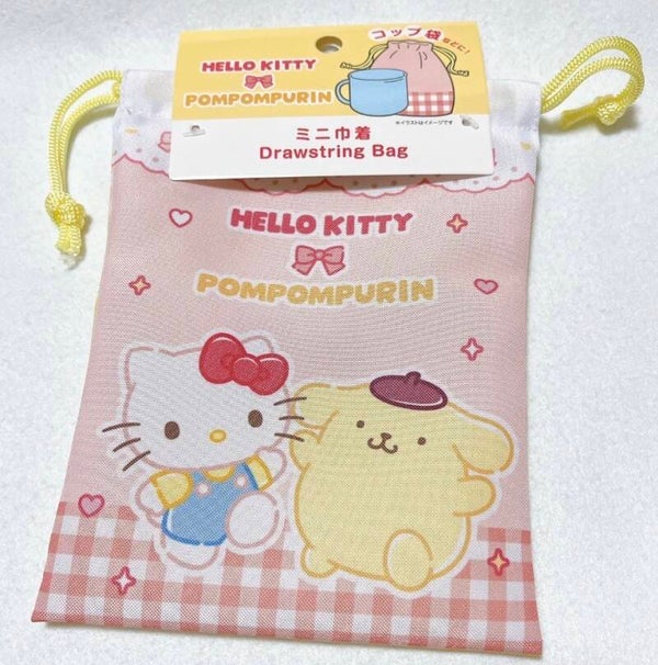 Sanrio Hello Kitty and Friends Drawstring Bag - Hello Kitty & Pompompurin
