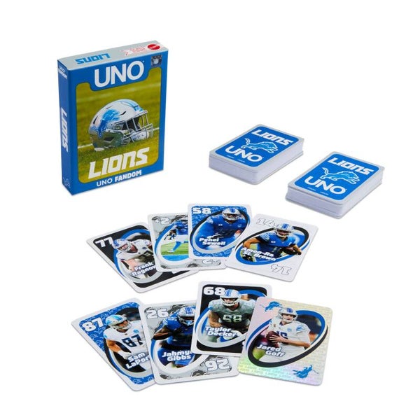 Uno Specialty Card Game - NFL Detroit Lions edition