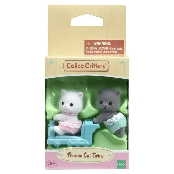 Calico Critters® Persian Cat Twins flocked figure set with Accessory