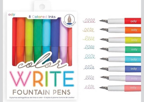 Ooly Color Write Fountain Pens (Set of 8) - Refillable