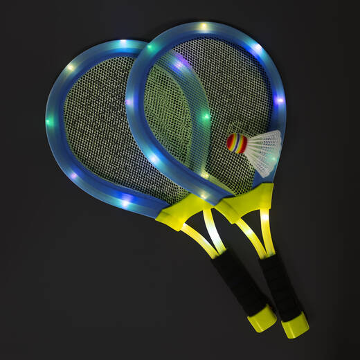 LED Light-Up Badminton Set - 2 Rackets With Lighted Shuttlecocks For Night Play & Outdoor Fun