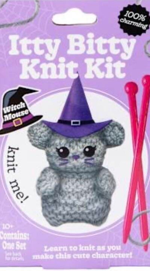 Itty Bitty Knit Kit - Witch Mouse