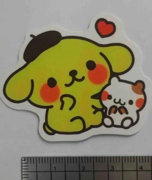 Hello Kitty And Friends Individual Stickers - Pompompurin with Kitten