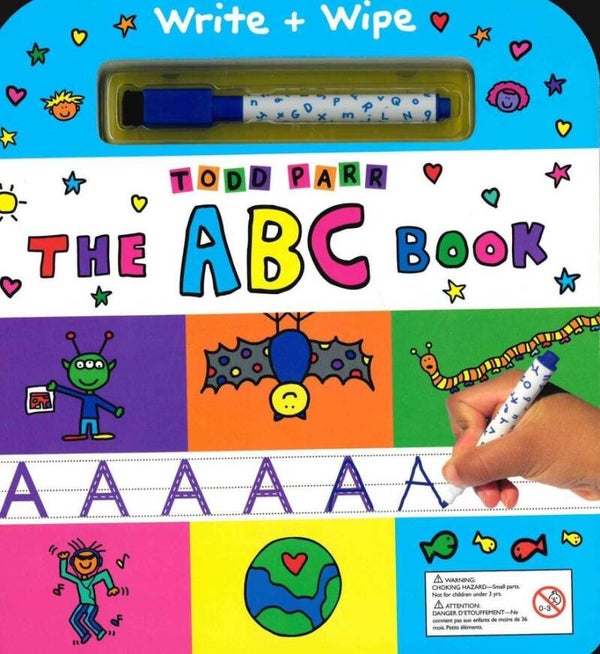 The ABC Book: “Write + Wipe” board book featuring the art of Todd Parr