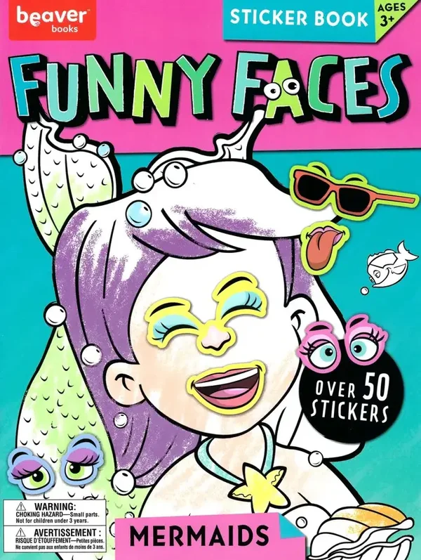 Funny Faces Sticker Book - Mermaids
