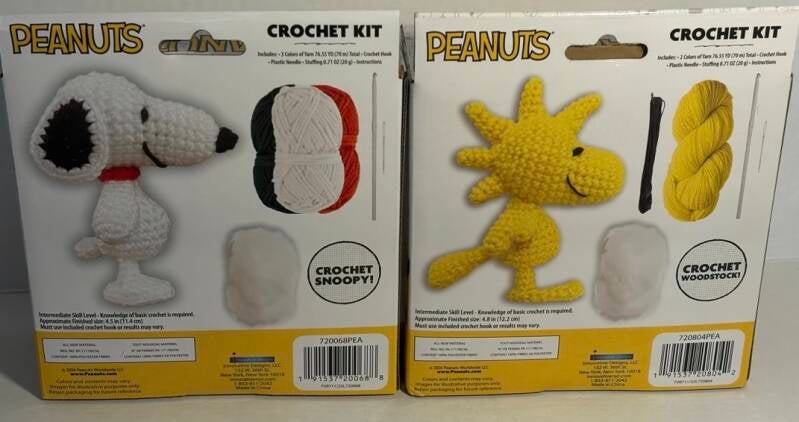 Peanuts Gang Snoopy and Woodstock Crochet Kits | Learning Made Fun