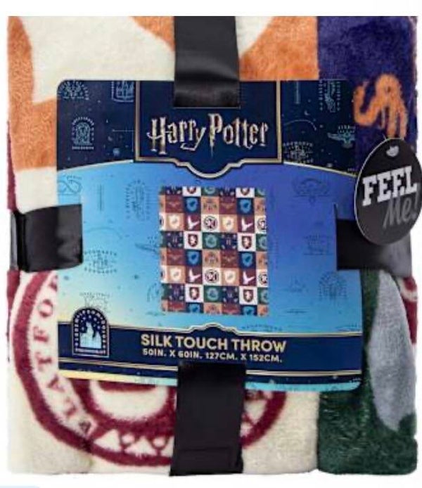 Harry Potter Hogwarts Houses Travel Throw Blanket