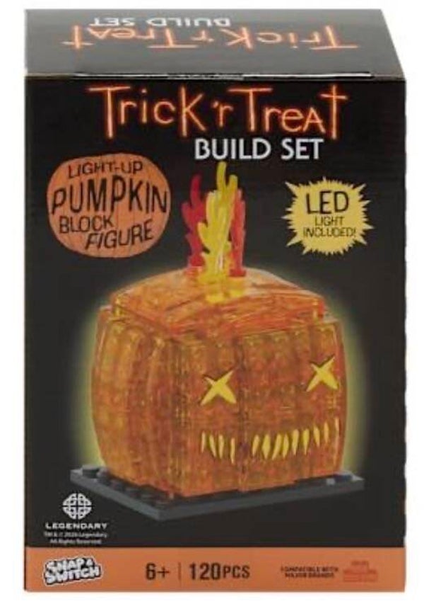 LED Light Up Pumpkin Halloween Characters Block Figure Build Set
