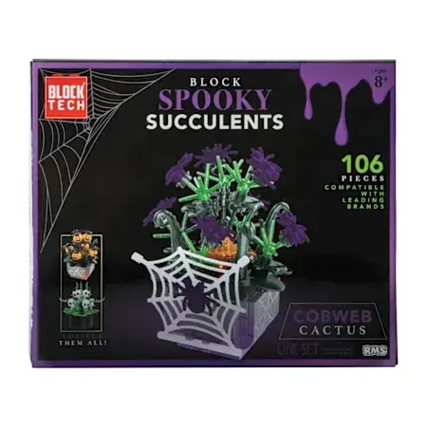 Block Tech® Halloween Spooky Succulents Set - Cobweb Cactus