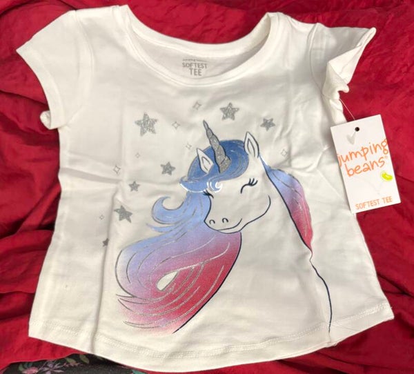 Silver Sparkles Unicorn Graphic Tee (Kid’s T-shirt)