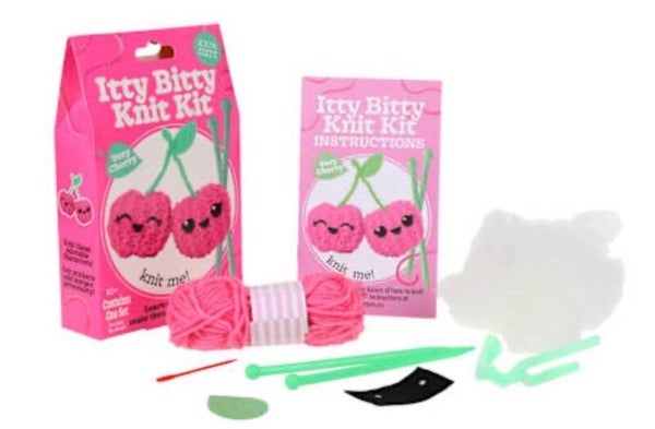 Snack Knit Kit For Beginners - Very Cherry (pink)