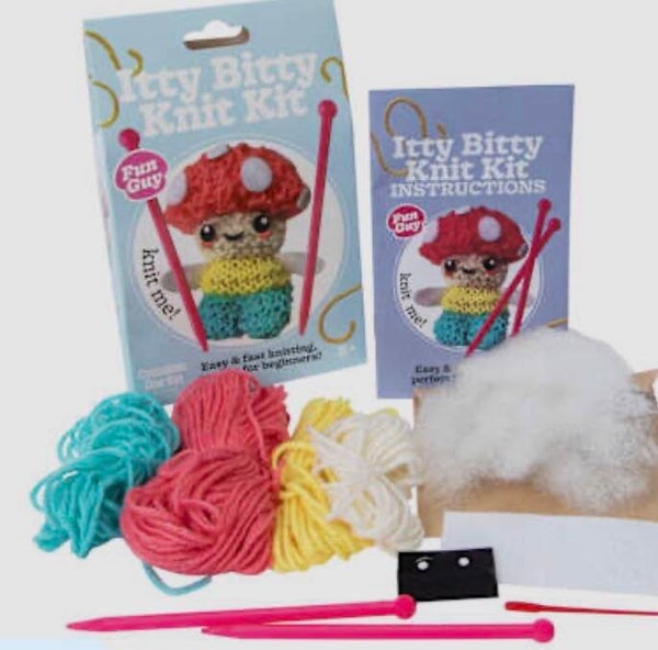 Itty Bitty Knit Kit For Beginners - Fun Guy the Mushroon