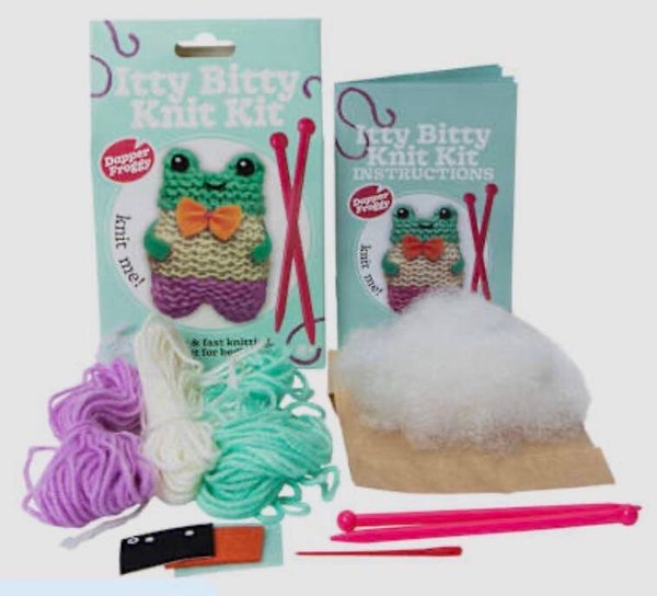 Itty Bitty Knit Kit For Beginners - Animals - Dapper Frog