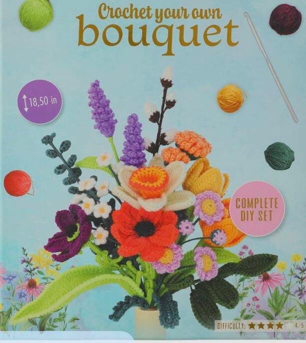 DIY Crochet Flower Bouquet Craft Kit