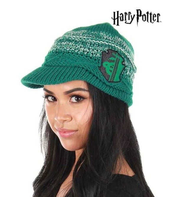 Harry Potter Knit Brim Cap and Other Hats Green Slytherin