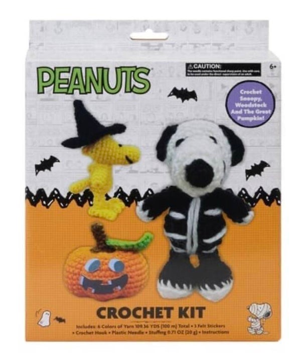 Peanuts Gang Halloween Crochet Kit - Snoopy, Woodstock and The Great Pumpkin