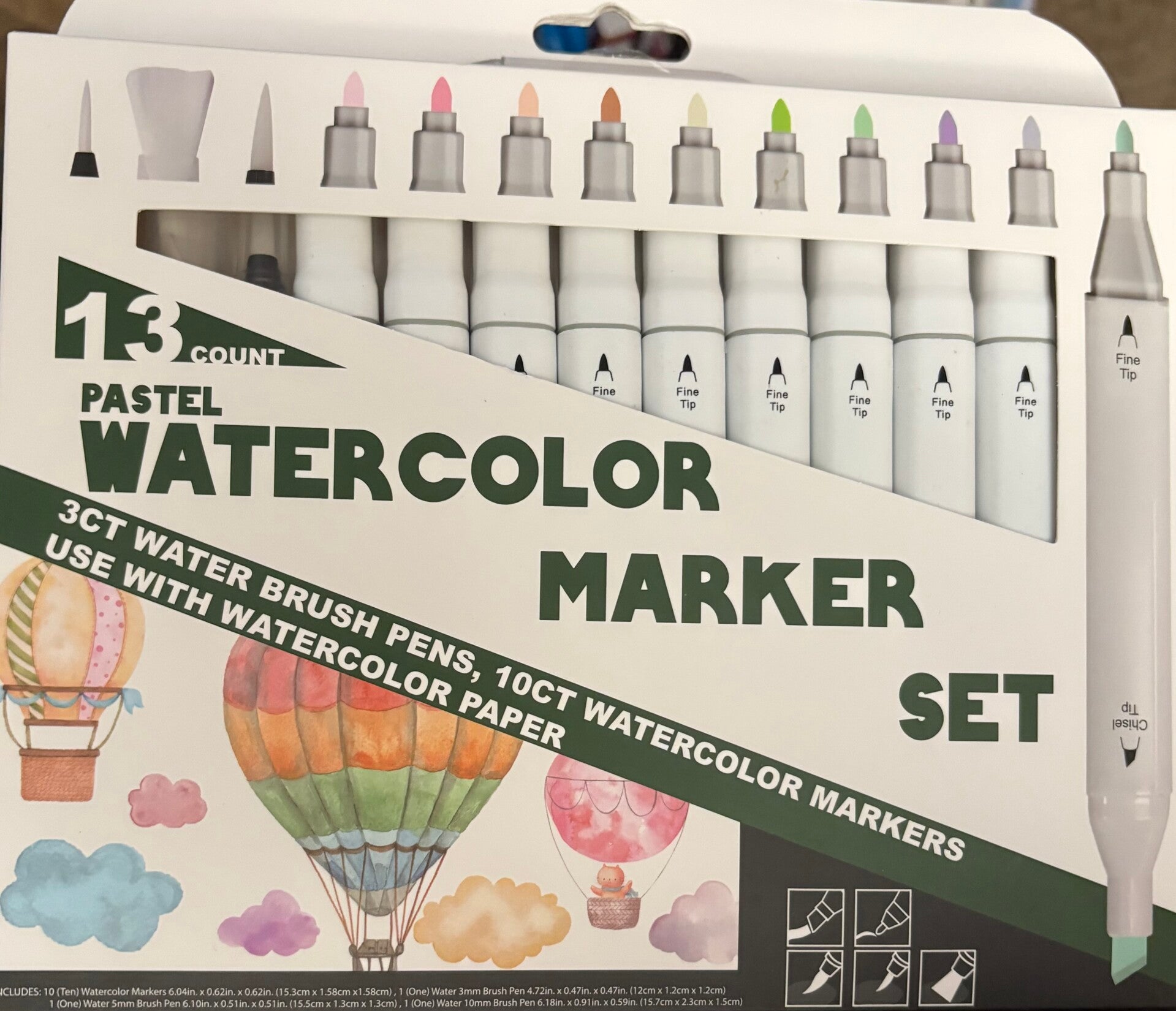 Dual-Tip Watercolor Markers Set - Pastel Colors