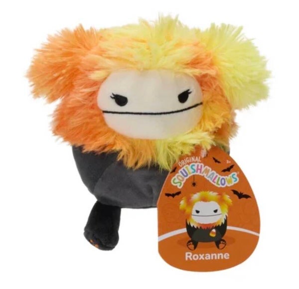 Squishmallows Halloween Squad Roxanne the Sasquatch in Candy Corn Colors  plush toy