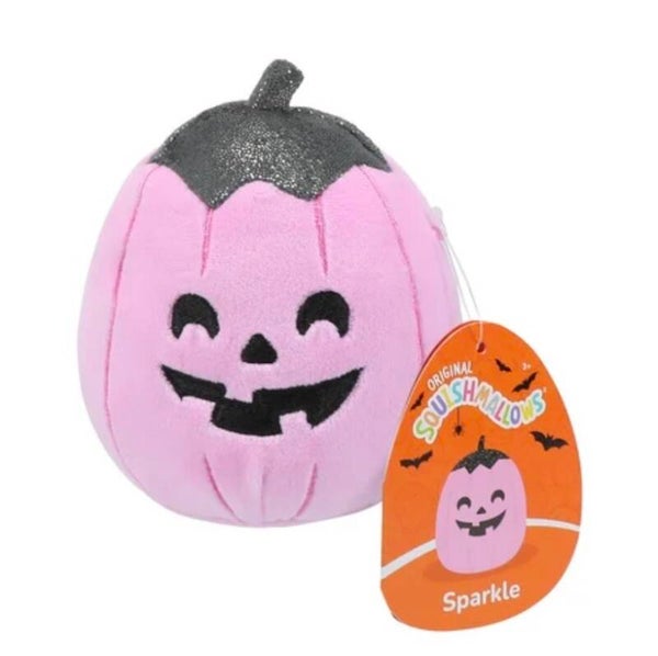Squishmallows Halloween Squad Sparkle the Pink Jack-o-Lantern plush toy