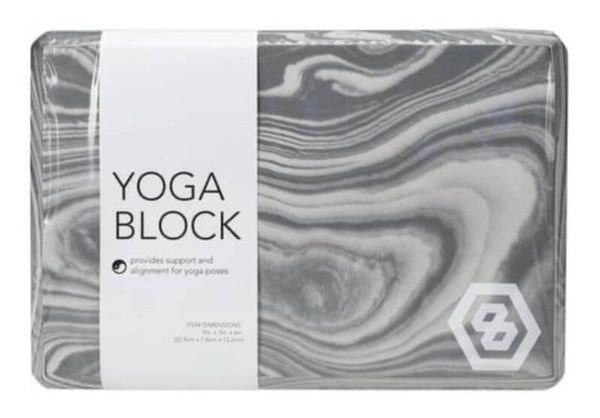 Marble Print Yoga Block for Pilates - black