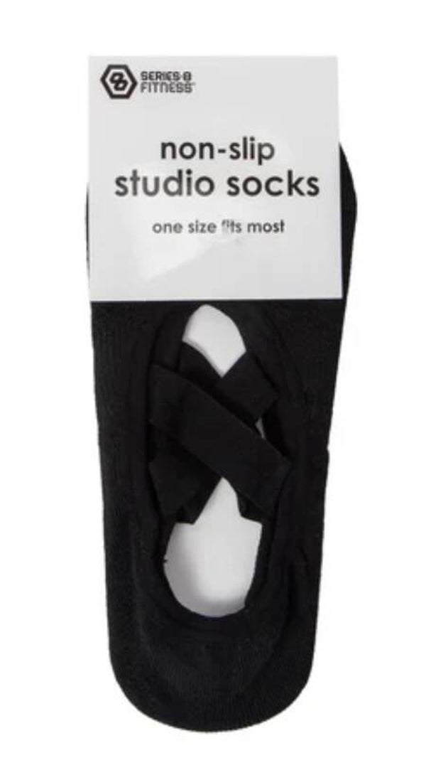 Series-8 Fitness™ Non-Slip Fitness Socks for Yoga and Pilates - black
