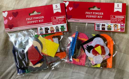 Felt Finger Puppet Craft Kits (Valentine’s Day)