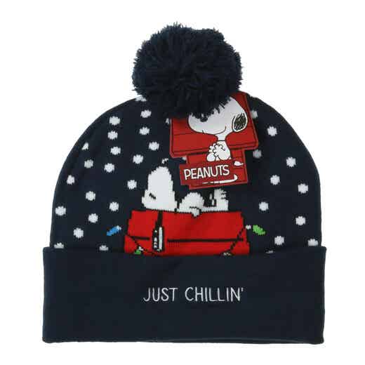 Peanuts™ - Snoopy “Just Chillin’” Holiday Pom Beanie Hat