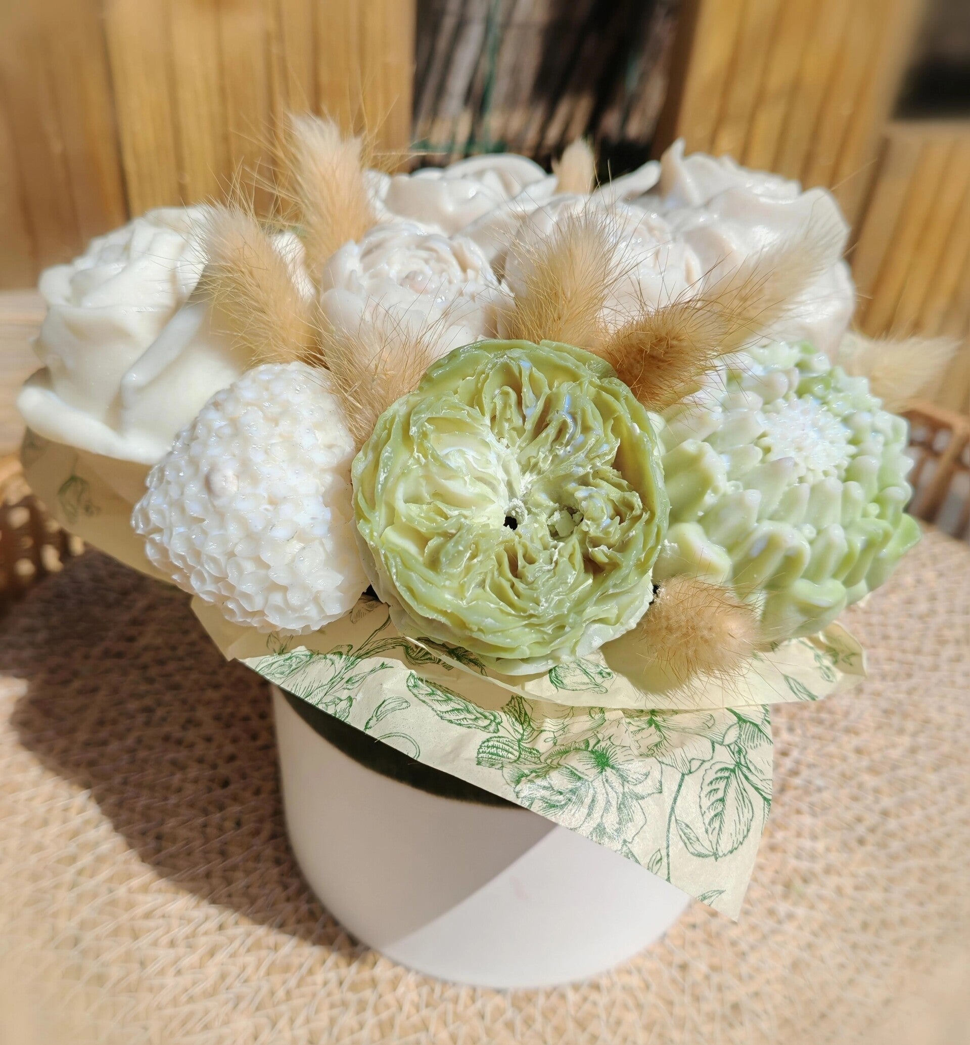 Bouquet Vert et Blanc Parfum Fleur de Cerisier
