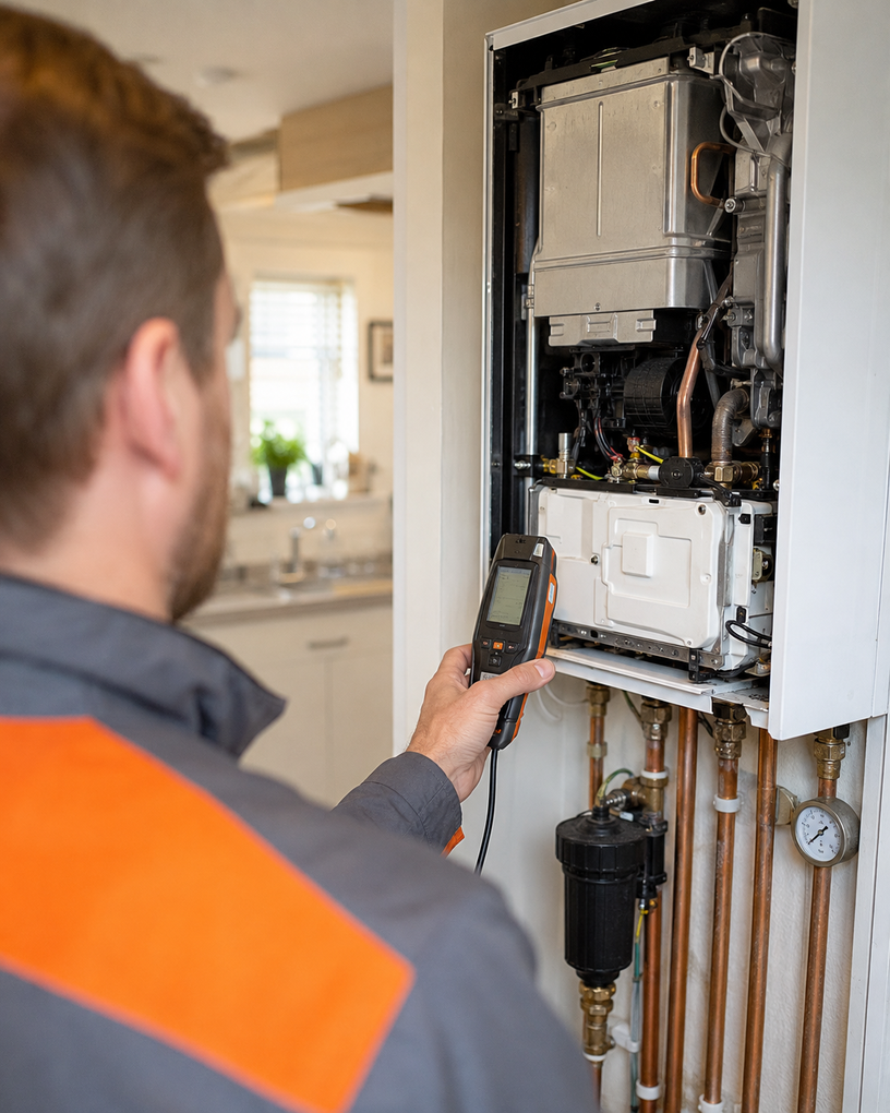 JTP engineer servicing a boiler