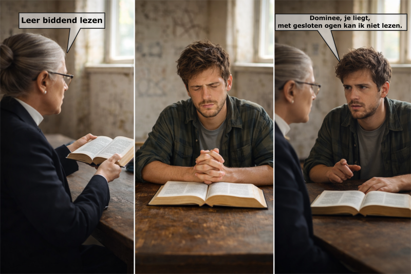 Ik sprak met een dominee. Hij zei: leer biddend lezen.