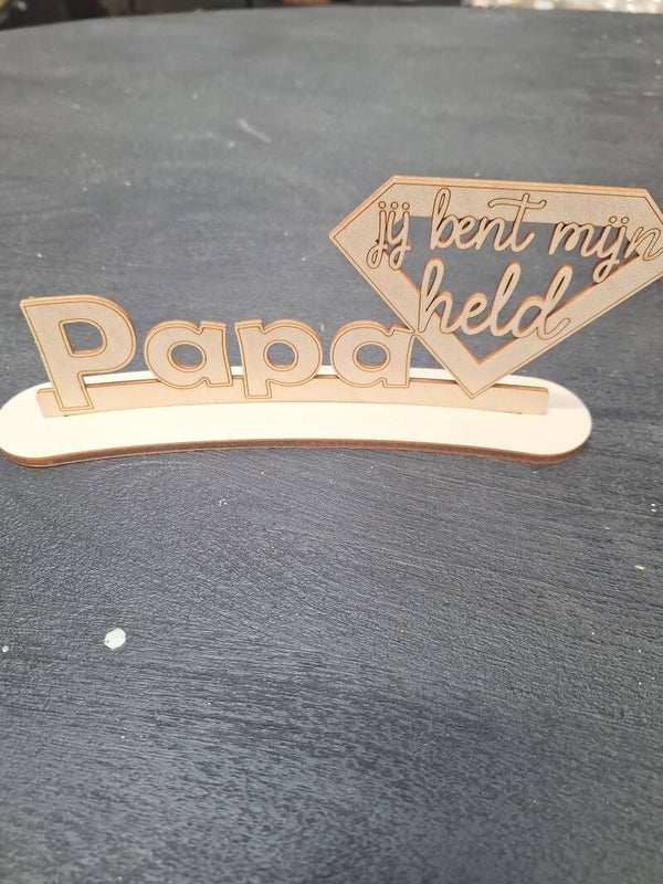 3D berkehouten kaart | Papa jij bent mijn held