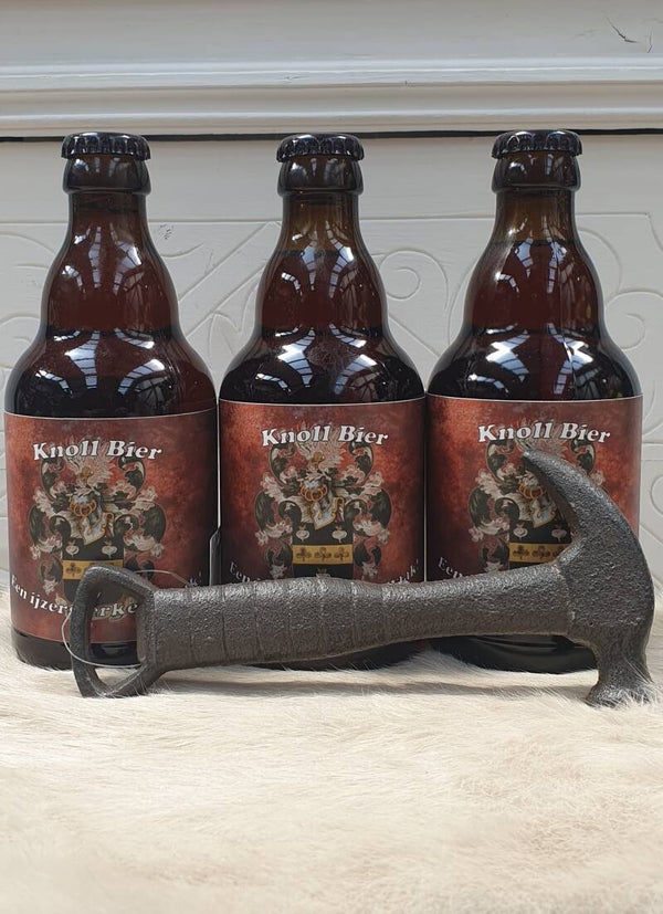 Vaderdag pakket 3 Knoll bier met gietijzeren opener Hamer