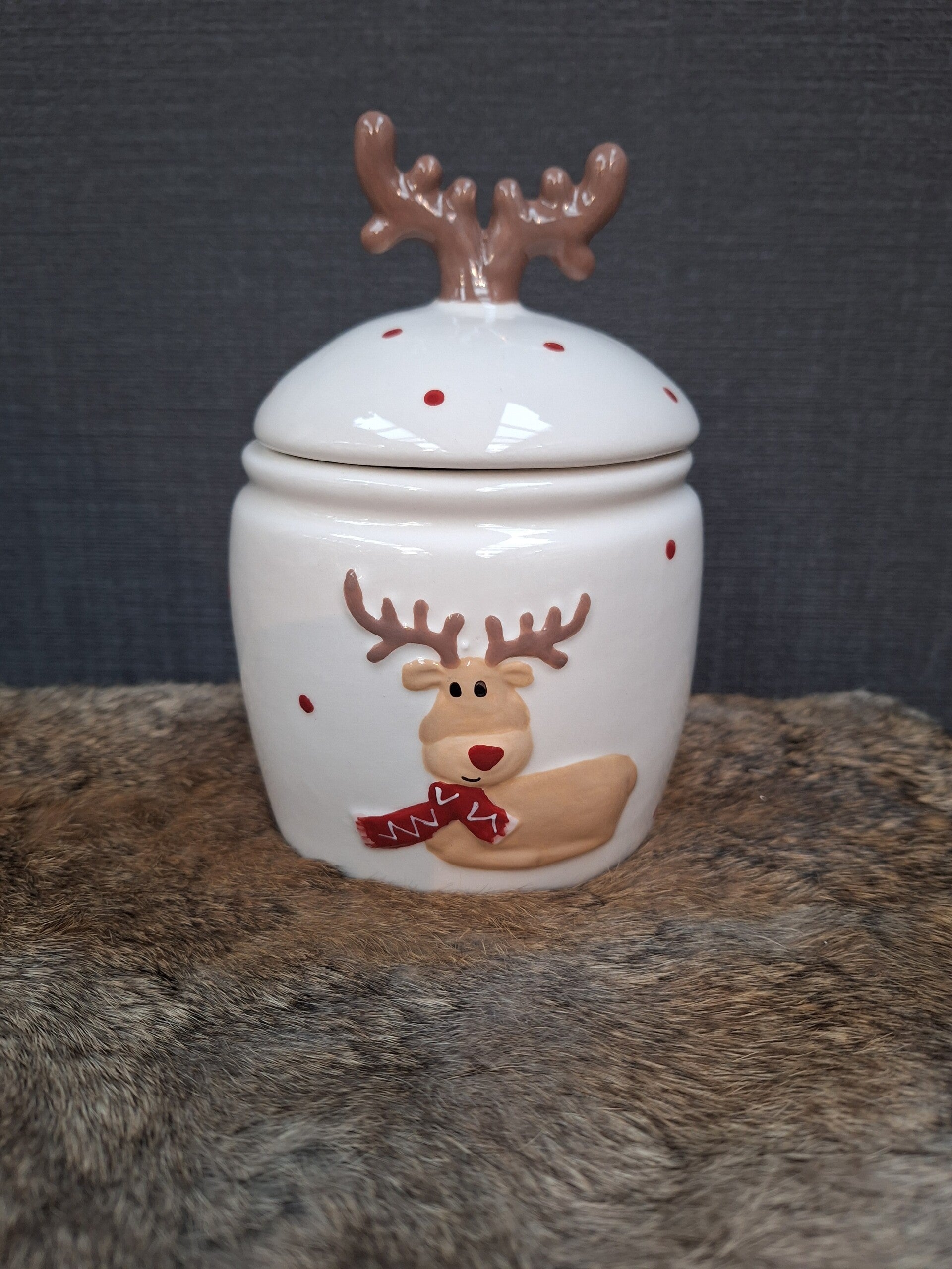 Bewaarpot | Rendier | Wit