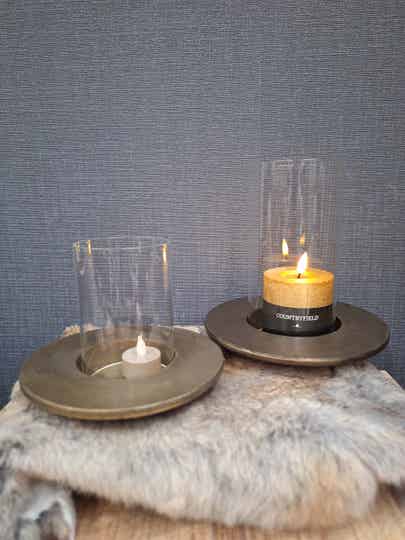 Countryfield | Theelichthouder | Messing | 2 Maten