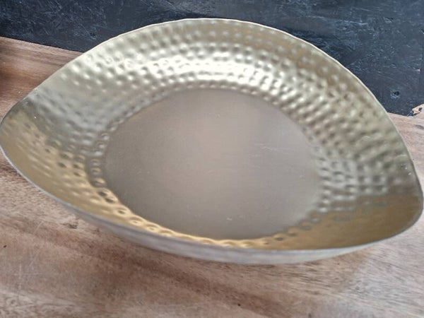 Metalen tray druppel wit met goud