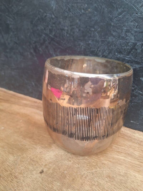 Glass Cutting in Black Brown-Silver Ghisai