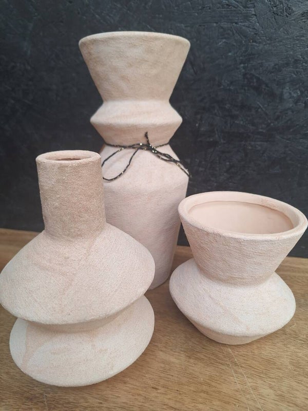 LISBOA CREAM VASE BUBBLE Set van 3