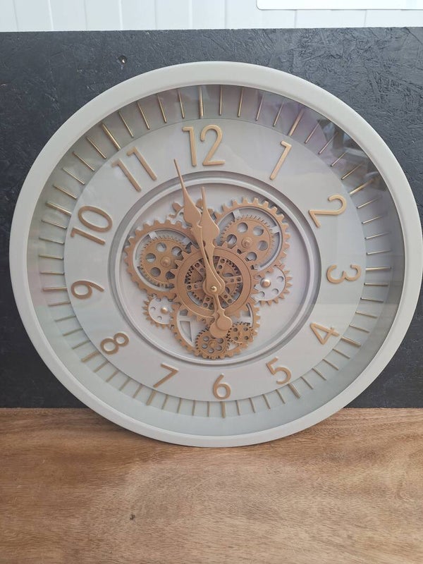 Gear Clock Dia46*8cm Aurano Cream-Green