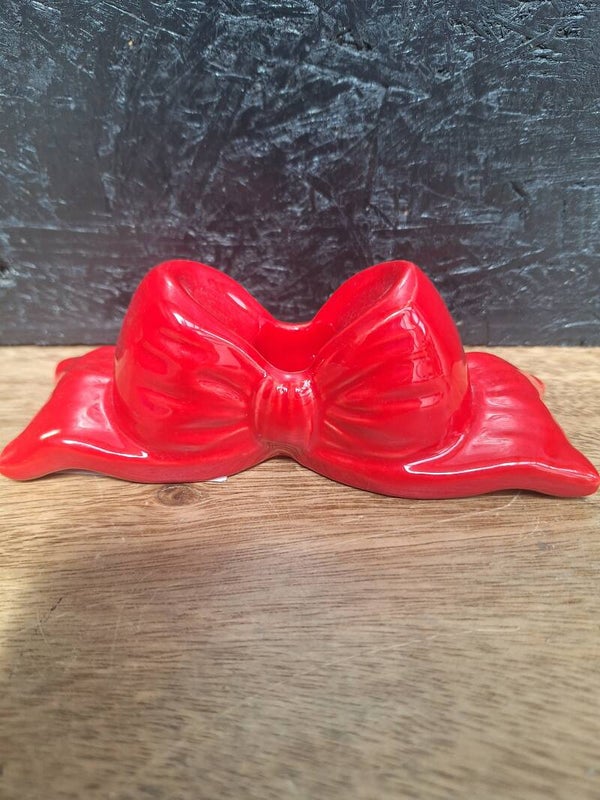 Kandelaar strik 15cm rood