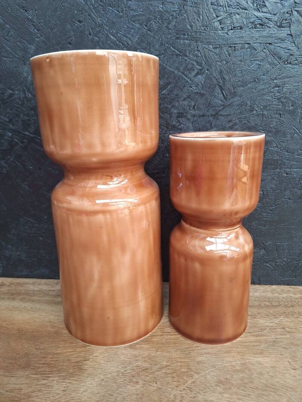 Kandelaar pilar brown enamel