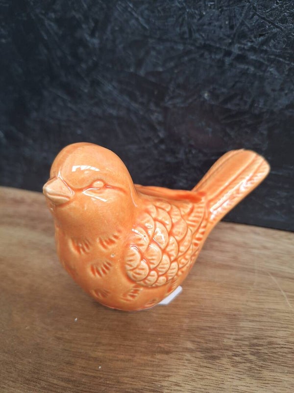 Aardewerk vogel oranje