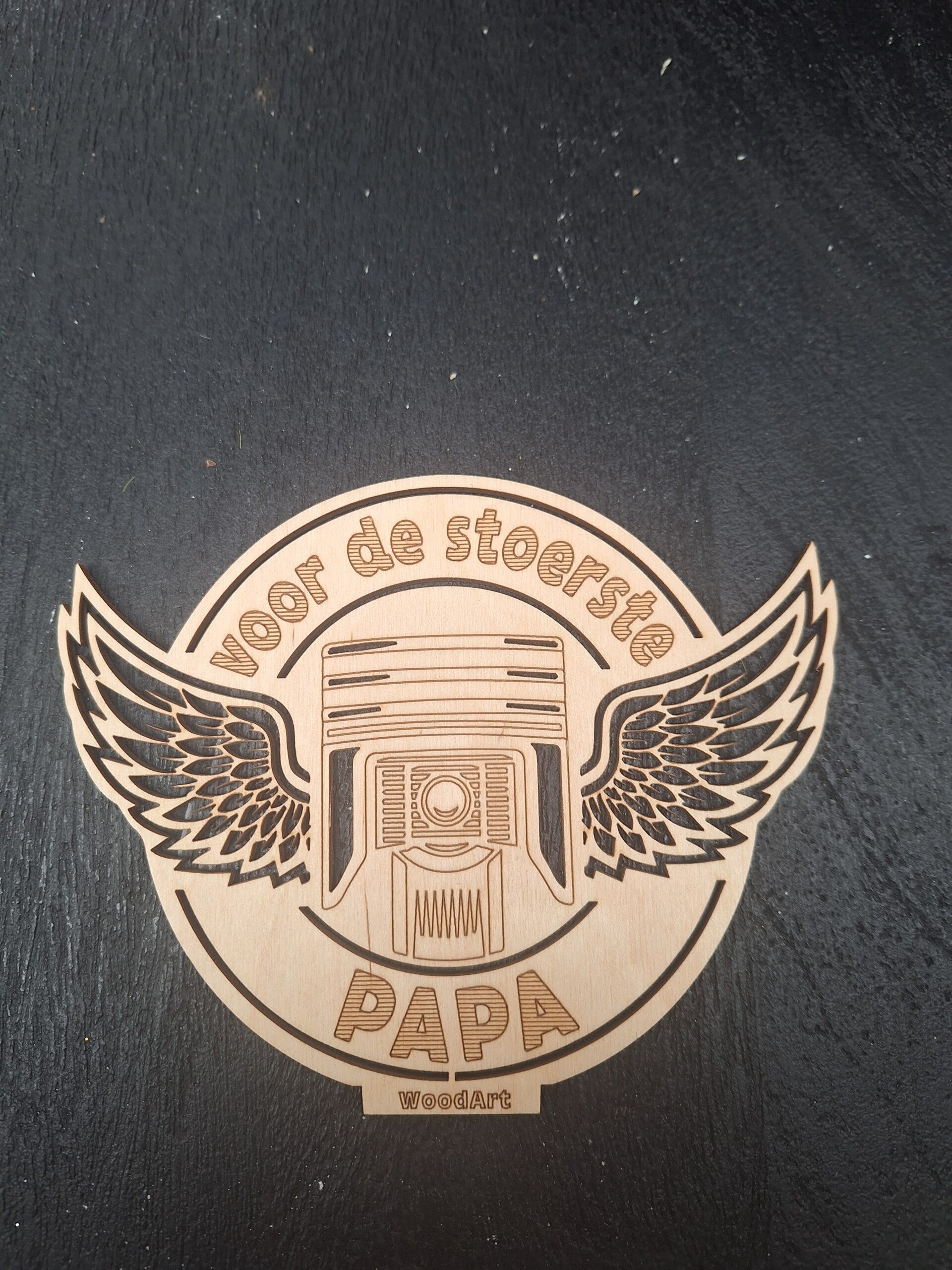 3D houten kaart op voet | Stoerste papa