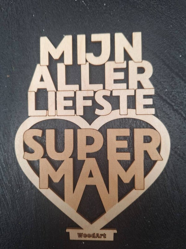 3D houten kaart Super mam