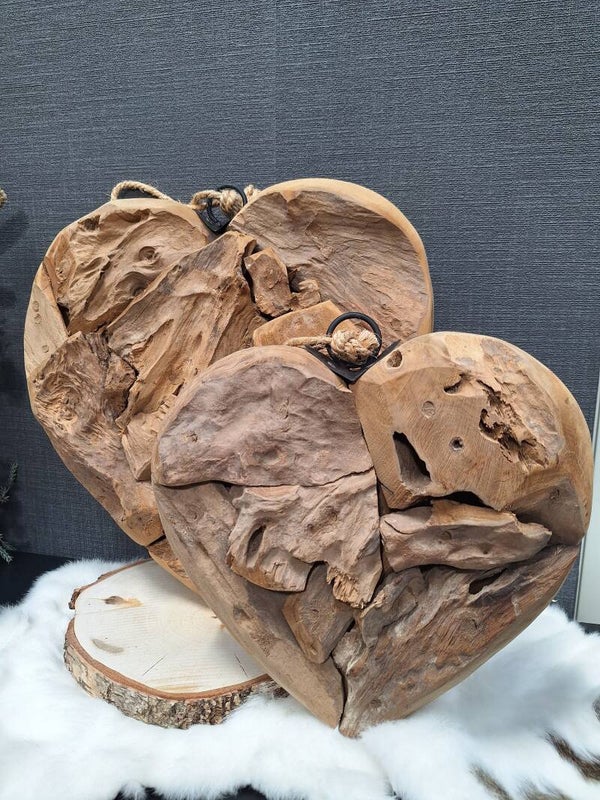 Houten hart | Teak | Ø30 cm | Ø 40 cm