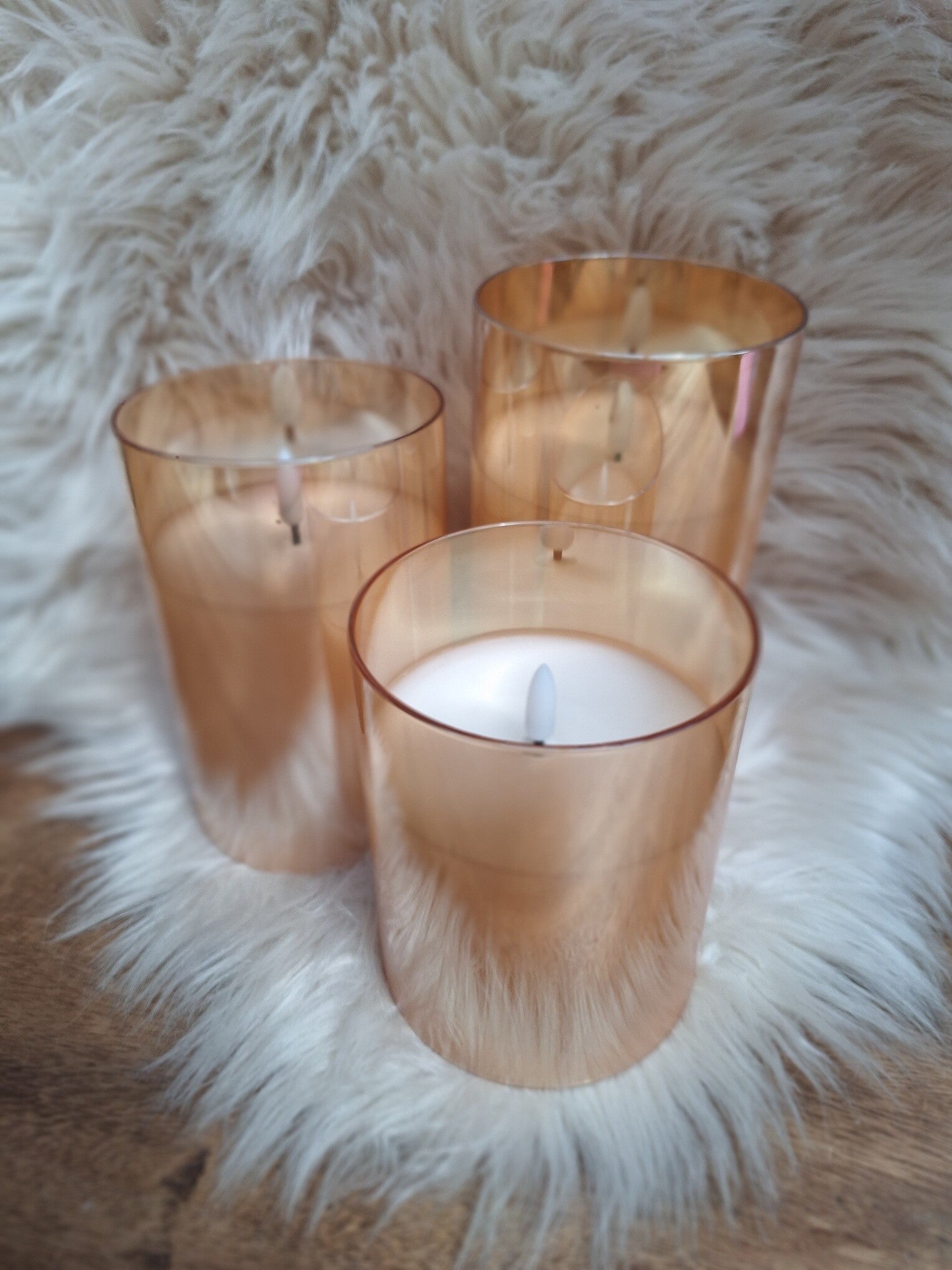 Led kaars | In glas | Goud kleurig | 3 Maten |