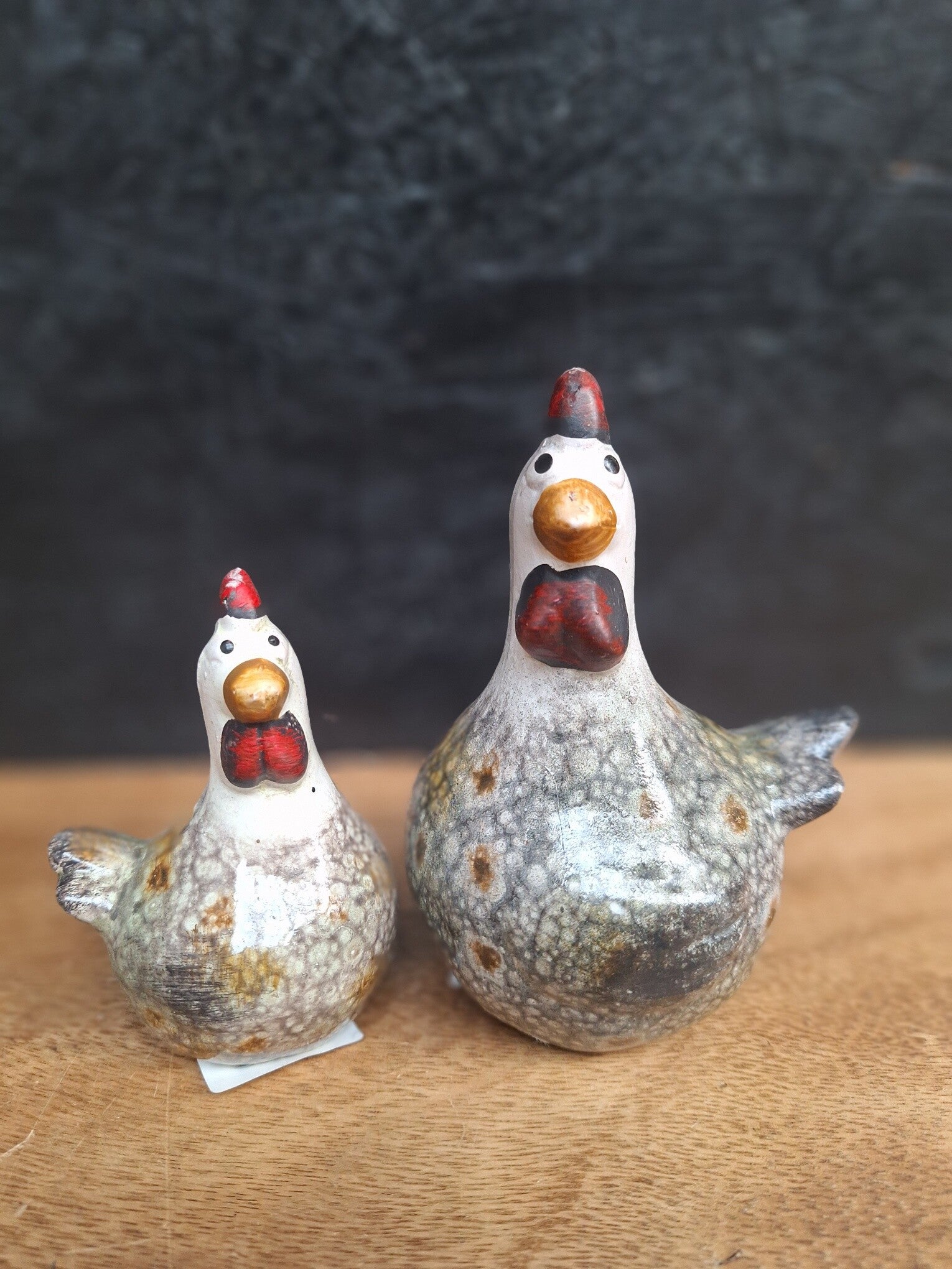 Kip Ravi met lange nek | Keramiek | Set van 2