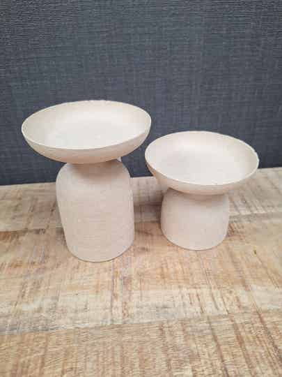 Kandelaar Evie | Op voet | Zacht roze | 2 Maten