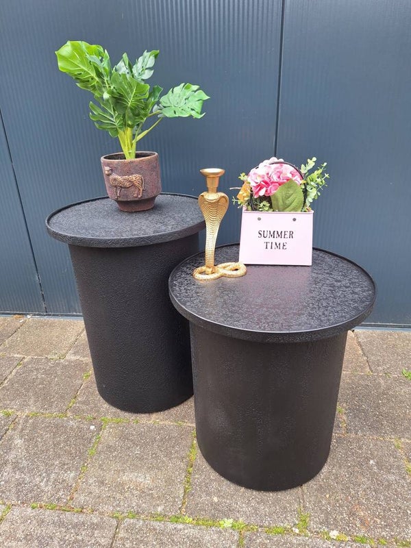 Bijzet / salontafels | Mat zwart | 2 Maten